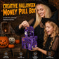 🎃 Köp 2, få 1 gratis✨ Halloween-överraskningspresentlåda där man drar ut pengar – Interaktiv festkassa med oändligt sedelband, kusligt jack-o’-lantern-tema och tålig kartong – Snabb uppsättning på 3 minuter för roliga ”bus eller godis”-stunder 🎁