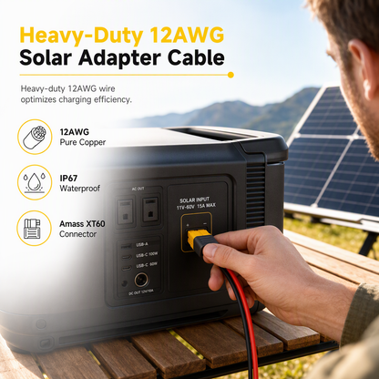🔥🎁 NYHET – 50 % RABATT 12 AWG XT60 till MC4-adapterkabel för solpaneler