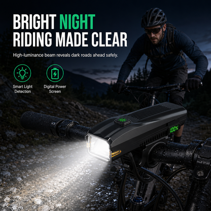🚴🎁KÖP 2, FÅ 1 GRATIS ✨– Montera utan verktyg och få starkare sikt, mindre bländning och bättre väderskydd på kvällsturen – Smart cykellampa med snabbfäste