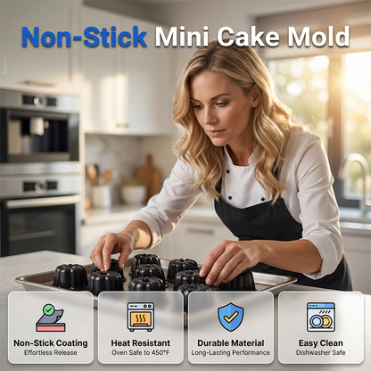 🍰 Köp 1 få 1 gratis🎃 Mini pumpakaksform i kolstål – non-stick, jämn värmefördelning & professionell design – perfekt för individuella desserter och familjebak ✨🧁