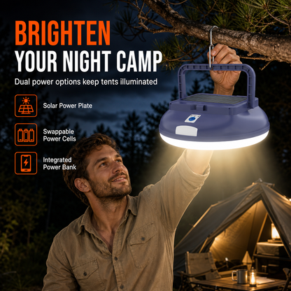 🏕️🔥🎁Nyhet 50 % RABATT🔥🎁BEGRÄNSAT ERBJUDANDE– Häng den i tältet, verkstaden eller uteplatsen och välj rätt ljusläge för varje situation – Väderbeständig LED-campinglampa med utbytbart batteri