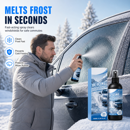 🎁Köp 2 få 1 gratis🔥🚗 VINTERFAVORIT – Lös upp is och frost på vindruta, sidorutor och speglar utan hård skrapning – Snabbverkande de-icer spray