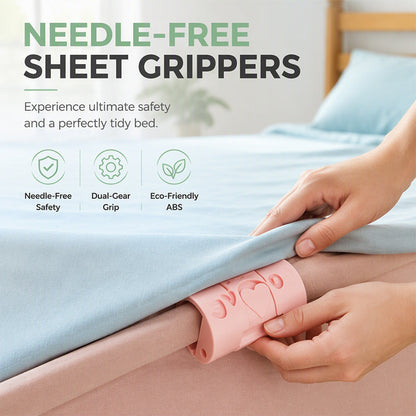 🧷 🎁Köp 2 få 1 gratis🔥! Nålfria lakanklämmor – håller lakanet slätt hela natten, utan nålar och utan krångel – perfekt för sovrummet, köket och kabelhantering ✨