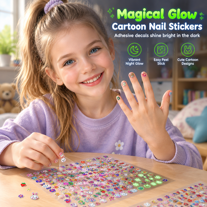 🎁Köp 1 få 1 gratis🔥Nageldekaler som lyser i mörkret för barn