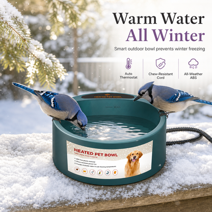 🔥🎁Nyhet 50 % RABATT🔥🐦 Uppvärmd Vattenskål för Trädgårdsfåglar – Hjälper Vattnet att Hålla sig Isfritt ❄️