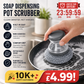 🛒Köp 1, få 1 gratis🧽Rengöringsborste med inbyggd tvål – Ergonomisk, repfri för enkel rengöring av grytor ✨