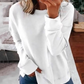 ✨Hot Sale ⭐Enfärgad långärmad, löst sittande T-shirt för damer, höst och vinter