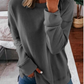 ✨Hot Sale ⭐Enfärgad långärmad, löst sittande T-shirt för damer, höst och vinter