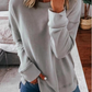 ✨Hot Sale ⭐Enfärgad långärmad, löst sittande T-shirt för damer, höst och vinter