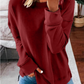 ✨Hot Sale ⭐Enfärgad långärmad, löst sittande T-shirt för damer, höst och vinter