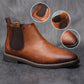 Fri leverans -  Chelsea boots i vintageläder för män